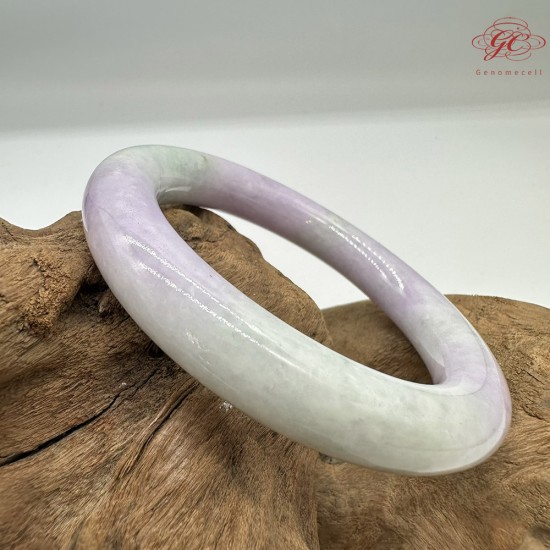 【肌容雪】天然緬甸A貨春帶彩翡翠圓條手鐲 編號406(鐲圍55.2mm#17.5號)
