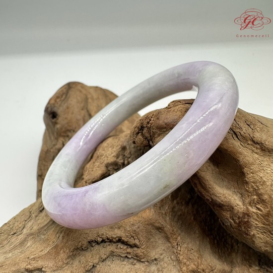 【肌容雪】天然緬甸A貨春帶彩翡翠圓條手鐲 編號406(鐲圍55.2mm#17.5號)