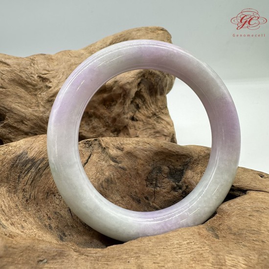【肌容雪】天然緬甸A貨春帶彩翡翠圓條手鐲 編號406(鐲圍55.2mm#17.5號)