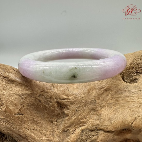 【肌容雪】天然緬甸A貨春帶彩翡翠圓條手鐲 編號406(鐲圍55.2mm#17.5號)