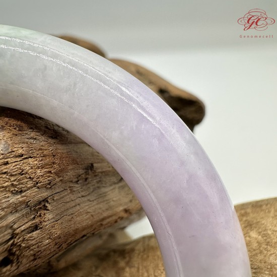 【肌容雪】天然緬甸A貨春帶彩翡翠圓條手鐲 編號406(鐲圍55.2mm#17.5號)