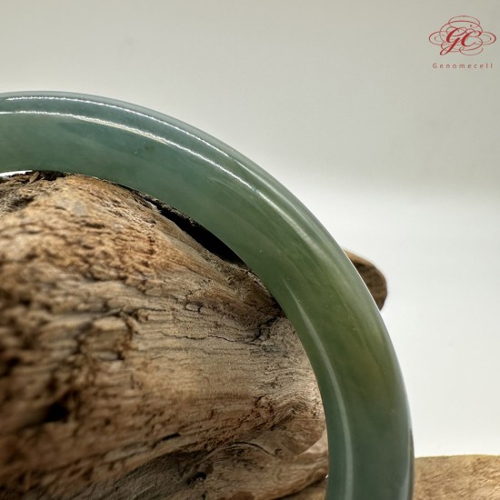 【肌容雪】天然緬甸A貨孔雀藍翡翠美人條手鐲 編號407(鐲圍58.0mm#18.5號)