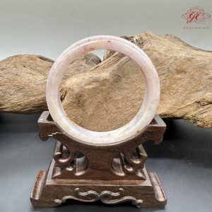 【肌容雪】天然緬甸A貨正冰粉色灑金翡翠正圈手鐲 編號408(鐲圍56.6mm#18號)