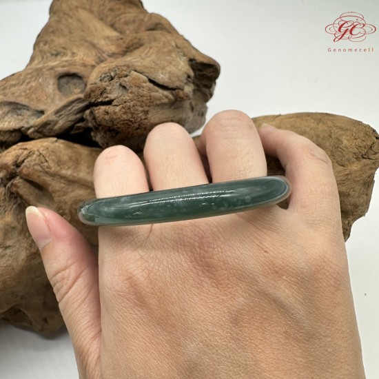 【肌容雪】天然緬甸A貨翡翠孔雀藍正圈手鐲 編號409(鐲圍56.2mm#17.5號)