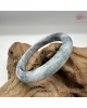 【肌容雪】天然緬甸A貨藍紫飄花翡翠正圈手鐲 編號413(鐲圍58.6mm#18.5號)
