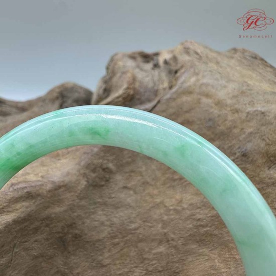 【肌容雪】天然緬甸A貨正陽綠翡翠叮噹鐲 編號415(鐲寬55.4mm#17.5號)