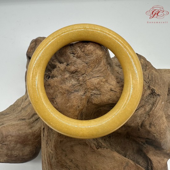 【肌容雪】天然緬甸A貨滿黃翡翠圓條手鐲 編號427(鐲圍54.7mm#17號)