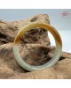 【肌容雪】天然緬甸A貨冰膠黃翡翠正圈手鐲 編號446(鐲圍57.4mm#18號)