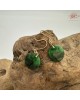 【肌容雪】天然緬甸A貨滿辣綠18K翡翠耳針 編號462
