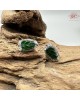 【肌容雪】天然緬甸A貨冰蠟綠翡翠開枝散葉造型耳針 編號483