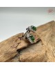 【肌容雪】天然緬甸A貨冰蠟綠翡翠葫蘆造型耳針 編號485