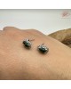 【肌容雪】天然緬甸A貨冰蠟綠翡翠葫蘆造型耳針 編號485