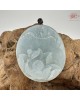 【肌容雪】天然緬甸A貨翡翠雕荷花造型吊墜繩 編號490