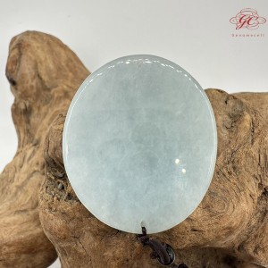 【肌容雪】天然緬甸A貨翡翠雕荷花造型吊墜繩 編號490