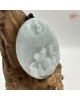 【肌容雪】天然緬甸A貨翡翠雕荷花造型吊墜繩 編號490