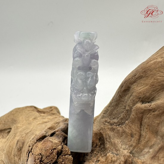 【肌容雪】天然緬甸A貨春彩翡翠龍雕擺件/印章 編號499