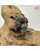 【肌容雪】天然緬甸A貨綠翡翠Q版小老虎造型耳針 編號507