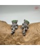 【肌容雪】天然緬甸A貨綠翡翠Q版小老虎造型耳針 編號507