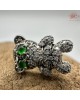 【肌容雪】天然緬甸A貨綠翡翠Q版小老虎造型耳針 編號507