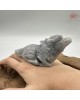 【肌容雪】天然緬甸A貨烏雞翡翠狼型擺件 編號521