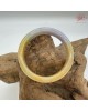 【肌容雪】天然緬甸A貨紫底黃翡翠正圈手鐲 編號523(鐲圍59.5mm#19號)