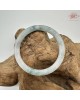 【肌容雪】天然緬甸A貨冰飄花翡翠圓條手鐲 編號524(鐲圍55.5mm#17.5號)