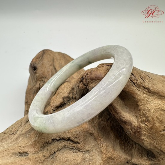 【肌容雪】天然緬甸A貨多彩翡翠圓條手鐲 編號526(鐲圍55.9mm#17.5號)