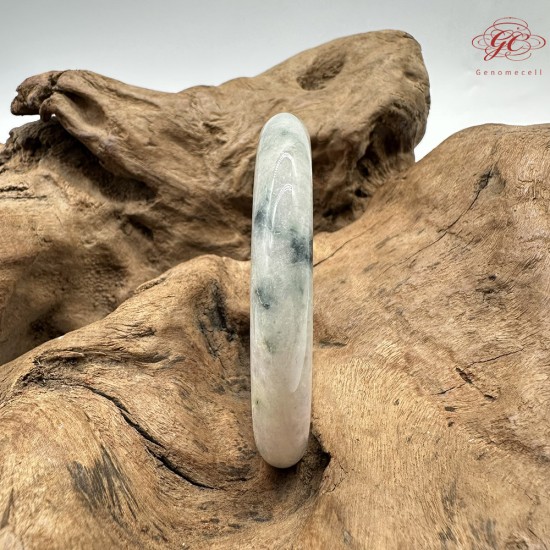 【肌容雪】天然緬甸A貨多彩翡翠圓條手鐲 編號526(鐲圍55.9mm#17.5號)