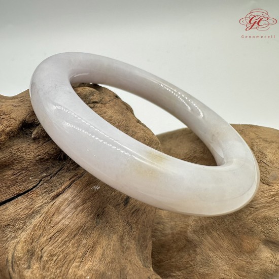 【肌容雪】天然緬甸A貨冰紫灑金翡翠圓條手鐲 編號527(鐲圍54.7mm#17號)
