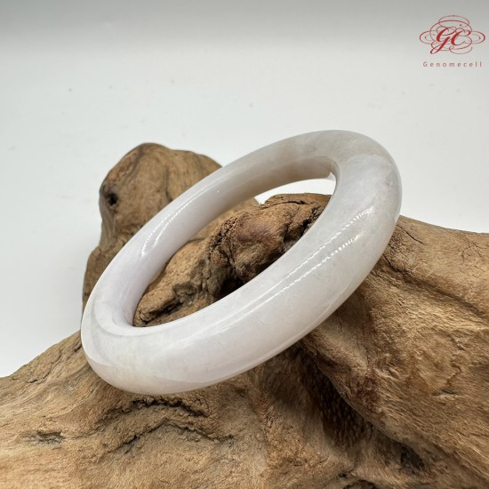 【肌容雪】天然緬甸A貨冰紫灑金翡翠圓條手鐲 編號527(鐲圍54.7mm#17號)