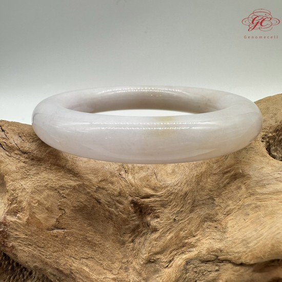 【肌容雪】天然緬甸A貨冰紫灑金翡翠圓條手鐲 編號527(鐲圍54.7mm#17號)