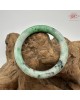 【肌容雪】天然緬甸A貨翡翠綠飄花圓條手鐲 編號533(鐲圍54.2mm#17號)