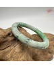 【肌容雪】天然緬甸A貨翡翠綠飄花圓條手鐲 編號533(鐲圍54.2mm#17號)