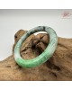 【肌容雪】天然緬甸A貨翡翠綠飄花圓條手鐲 編號533(鐲圍54.2mm#17號)