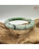 【肌容雪】天然緬甸A貨翡翠綠飄花圓條手鐲 編號533(鐲圍54.2mm#17號)