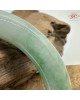 【肌容雪】天然緬甸A貨翡翠綠飄花圓條手鐲 編號533(鐲圍54.2mm#17號)
