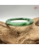 【肌容雪】天然緬甸A貨滿綠飄花翡翠圓條手鐲 編號537(鐲圍55.4mm#17.5號)