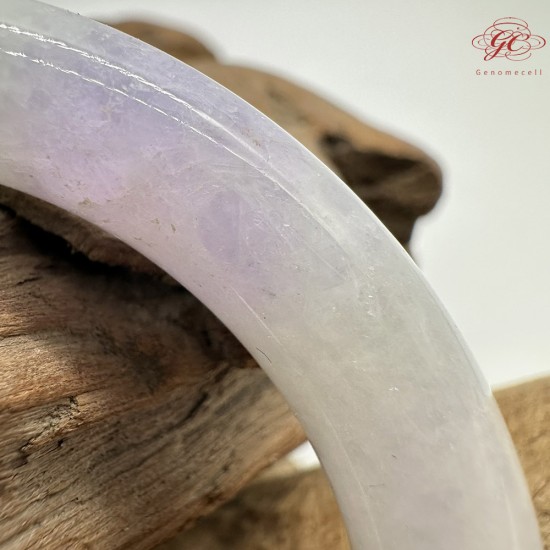 【肌容雪】天然緬甸A貨春彩飄花翡翠圓條手鐲 編號538(鐲圍56.5mm#18號)