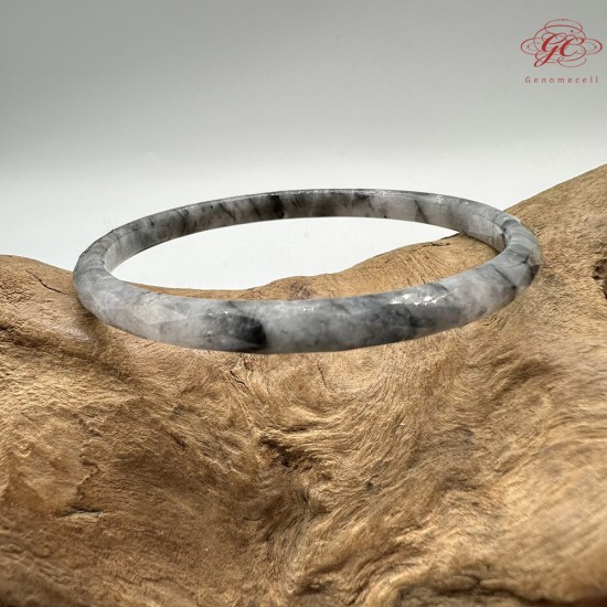 【肌容雪】天然緬甸A貨冰紫烏雞翡翠叮噹鐲 編號548(鐲圍57.5mm#18號)