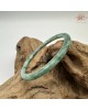 【肌容雪】天然緬甸A貨綠飄花翡翠叮噹鐲 編號552(鐲圍55.3mm#17.5號)