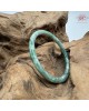 【肌容雪】天然緬甸A貨綠飄花翡翠叮噹鐲 編號552(鐲圍55.3mm#17.5號)