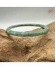 【肌容雪】天然緬甸A貨綠飄花翡翠叮噹鐲 編號552(鐲圍55.3mm#17.5號)