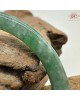 【肌容雪】天然緬甸A貨綠飄花翡翠叮噹鐲 編號552(鐲圍55.3mm#17.5號)