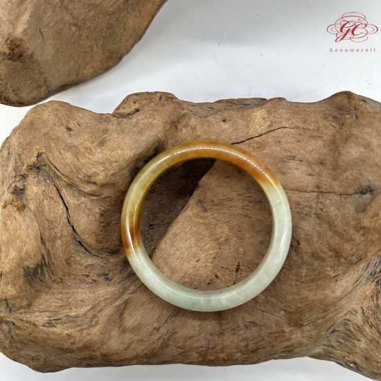 【肌容雪】天然緬甸A貨高冰黃翡翠正圈手鐲 編號567(鐲圍57.4mm#18號)