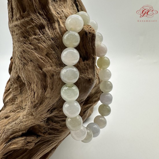 【肌容雪】天然緬甸A貨多彩翡翠單圈手串 編號575