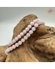 【肌容雪】天然緬甸A貨粉色翡翠三圈珠串 編號581