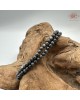 【肌容雪】天然緬甸A貨墨翡翠三圈珠串 編號582