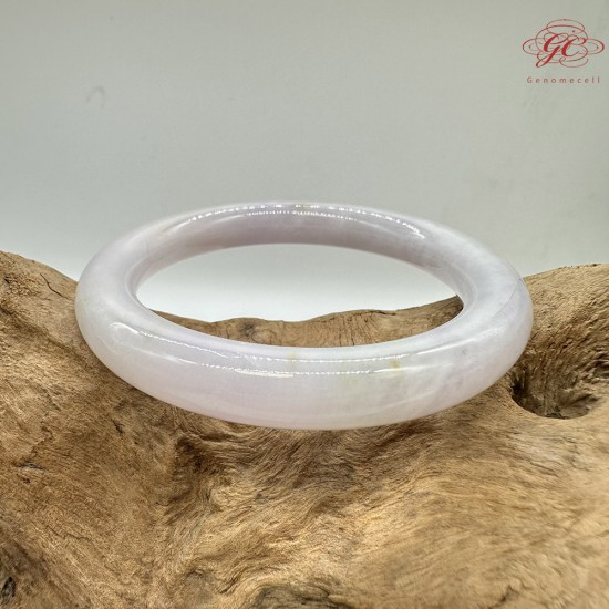 【肌容雪】天然緬甸A貨粉紫翡翠圓條手鐲 編號583(鐲圍54.1mm#17號)