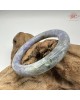 【肌容雪】天然緬甸A貨紫飄綠花翡翠圓條手鐲 編號585(鐲圍56.8mm#18號)