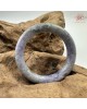 【肌容雪】天然緬甸A貨紫飄綠花翡翠圓條手鐲 編號585(鐲圍56.8mm#18號)